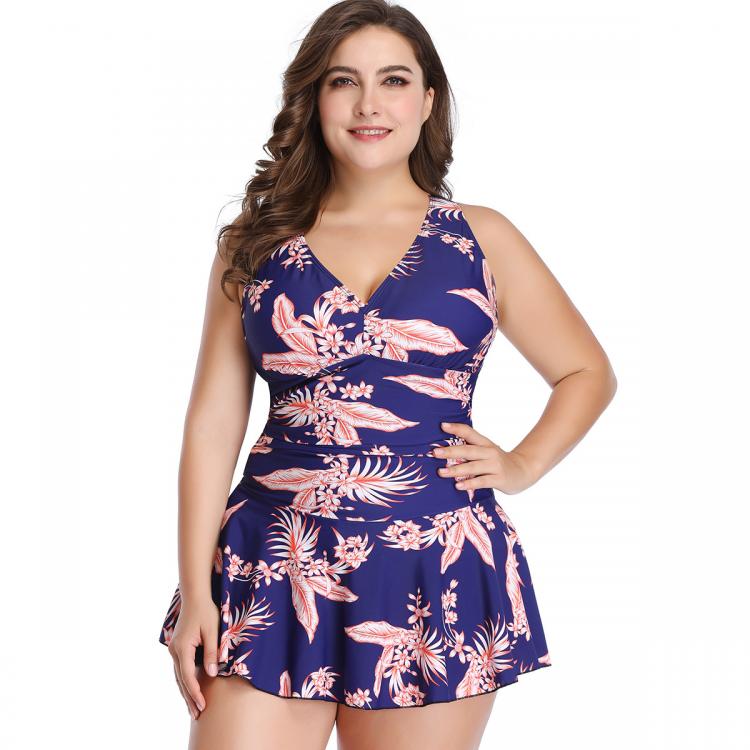 all in one place בגדי נשים Swimsuit for Plus Size Women S-5XL Size 2 Piece Beach Fashion Bathing Suits with Skirt and Boxer Briefs Cover Belly Swimwear