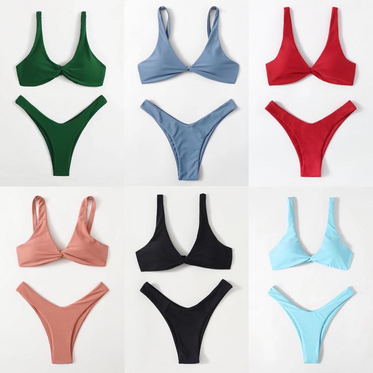 all in one place בגדי נשים ZTVitality Solid Tie Sexy Bikini 2021 Hot Sale Padded Bra High Leg Bandage Push Up Bikini Set Brazilian Swimsuit Women Swimwear