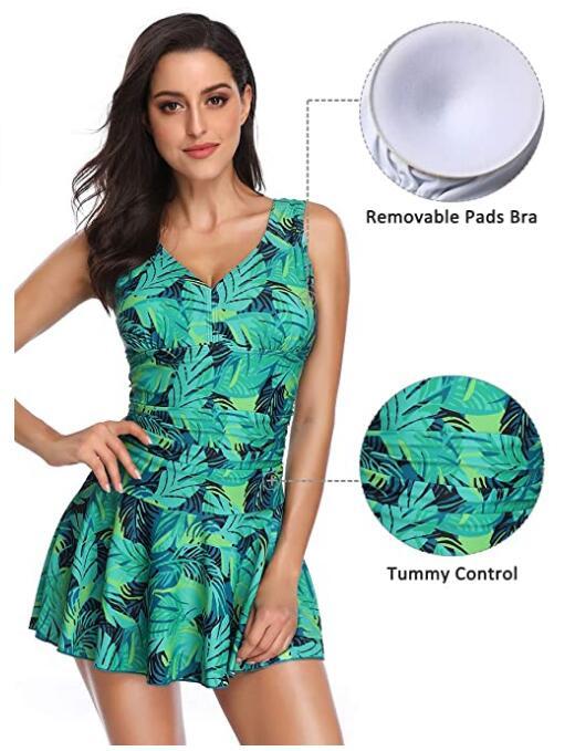 all in one place בגדי נשים Women Sexy Ladies Swimming Skirt  Solid Bandage Push Up Swimsuit Padded One Piece Swimwear Bathing Suits