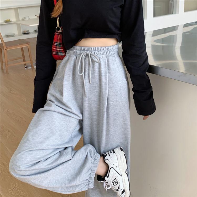 all in one place בגדי נשים HOUZHOU Gray Sweatpants for Women 2021 Autumn New Baggy Fashion Oversize Sports Pants Balck Trousers Female Joggers Streetwear