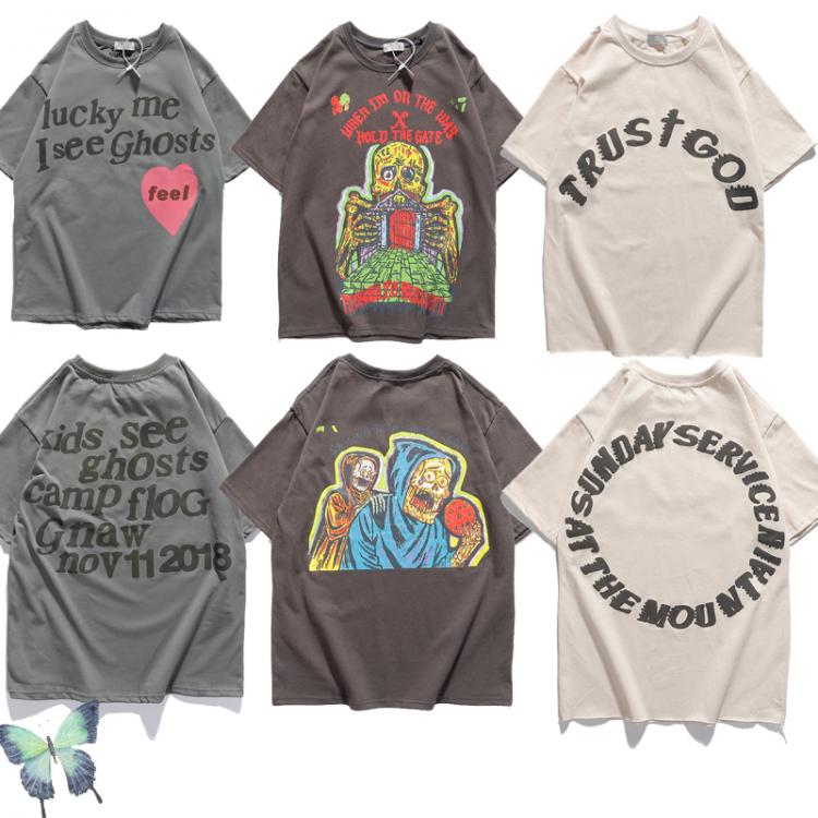 all in one place בגדי נשים Kanye West T-shirt Trust God T Shirt Sunday Service Men Women Lucky My I See Ghost Top Tees
