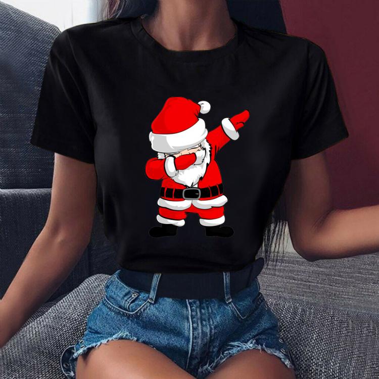 all in one place בגדי נשים Merry Christmas Santa Graphic Women T-shirt Ladies Unisex Fashion Short Sleeve Black Tshirts Boys Girls Casual Harajuku Tops Tee