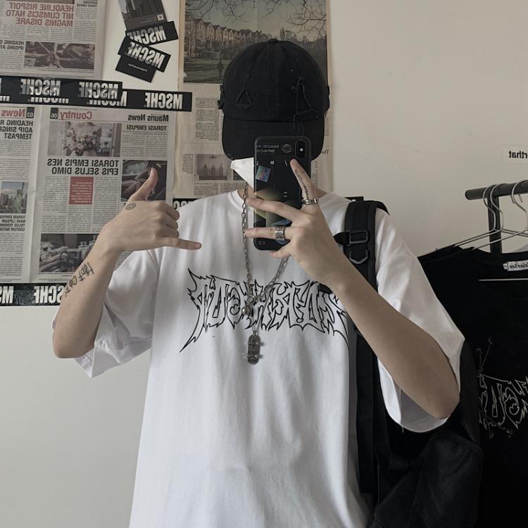 all in one place בגדי נשים Women T Shirts Harajuku Goth Oversized T-Shirt Summer Unisex Short Sleeve Casual Tee Tops Female T-shirt Femme Tees Clothing