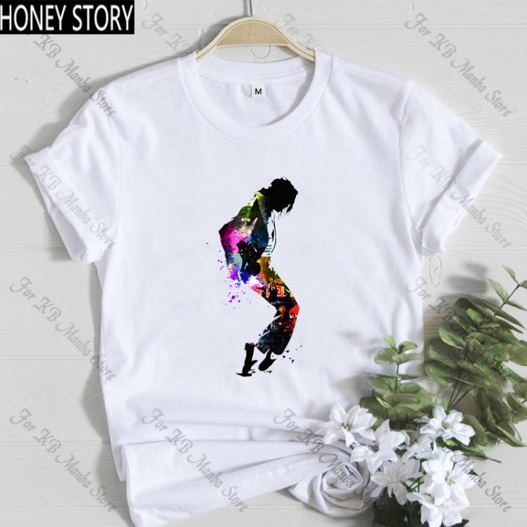 all in one place בגדי נשים Fashion King of Pop Michael Jackson T shirt Women MJ OLODUM Female T-shirt Harajuku Print Tshirt Hip Hop Streetwear Tops