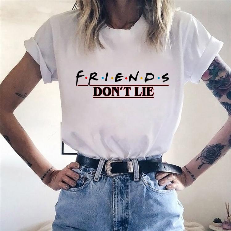 all in one place בגדי נשים Women's T-shirt Friends TV Shows Printed T-shirts  Graphics T-shirts Ullzang Harajuku T-shirts 90s Best Friends Top Tee