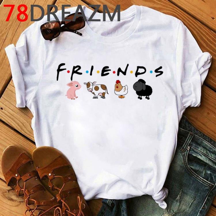 all in one place בגדי נשים New Vegan T Shirt Women Kawaii Cartoon T-shirt Plus Size Unisex Friends Not Food Graphic Tees Korean Style Hip Hop Tees Female