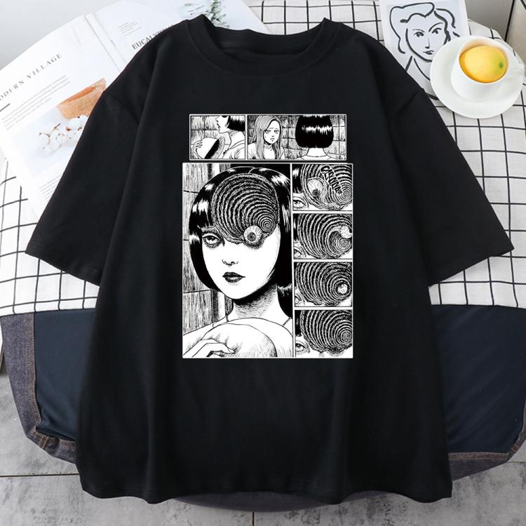 all in one place בגדי נשים Hot Janpanese Junji Ito T-Shirt Men Unisex Anime Cartoon Men Tee Shirt Homme Summer Tops Short Sleeve T Shirts