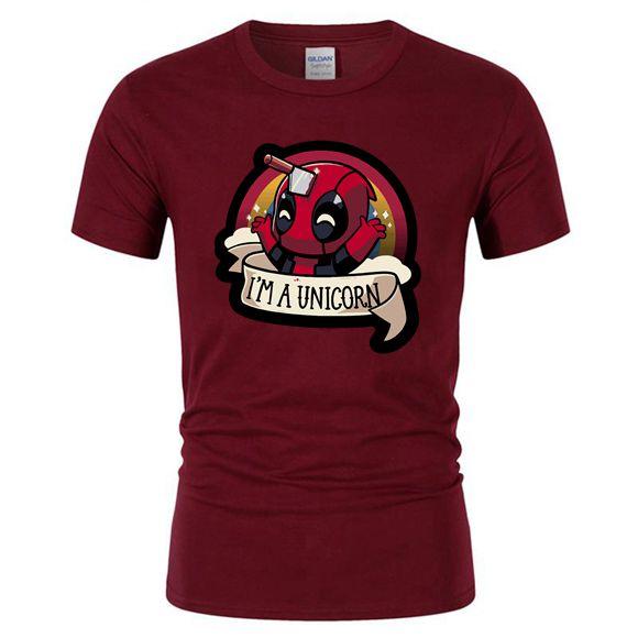 all in one place בגדי נשים 2021 Deadpool T Shirt Comic Men TShirt Funny Cotton EU Size Digital Super Hero Camisetas I'm A Unicorn Women T-Shirt Tops