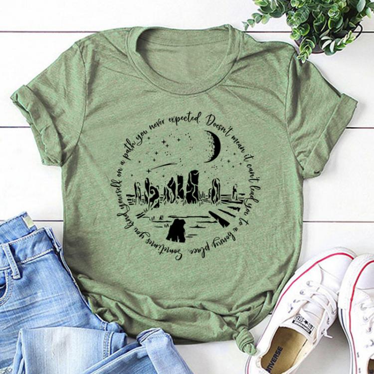 all in one place בגדי נשים Sometimes You Find Yourself On A Path You Never Expected Woman T Shirts Sassenach Tv Shows Tshirt Outlander Book Series Shirt