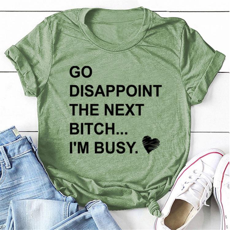 all in one place בגדי נשים Go Disappoint Letter Print Women Summer T Shirt O-Neck Short Sleeve Tees Tops Female Oversized 3XL Casual Fashion Clothing Tops