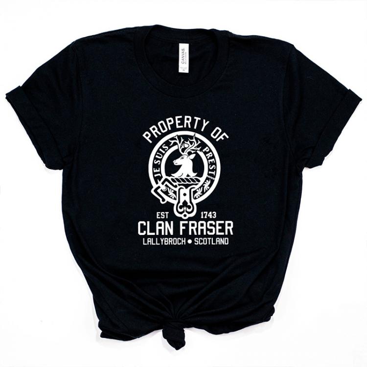 all in one place בגדי נשים Property of Clan Foster Women T-Shirts Outlander Book Series T Shirt Jamie Fraser Sassenach Tshirts Vintage Tees Casual Top s
