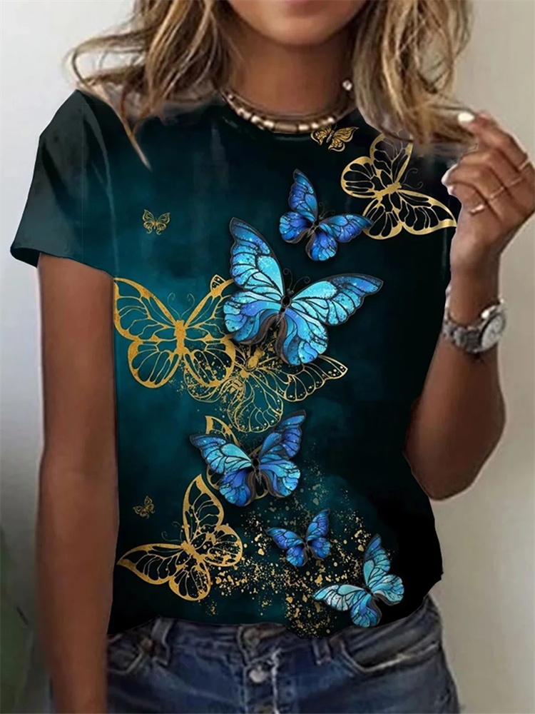 all in one place בגדי נשים Fashion loose women T-shirt casual plus size T-shirt women print short-sleeved top women