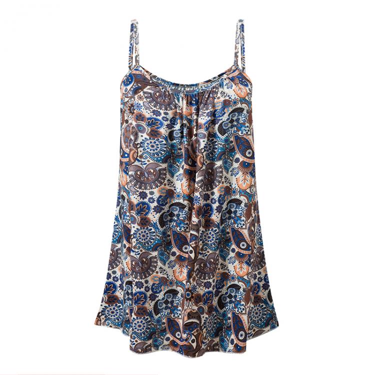 all in one place בגדי נשים Sleeveless Sling Print Tank Tops Women Summer Sexy Casual Loose Plus Size T Shirt Female Beach Streetwear Tops