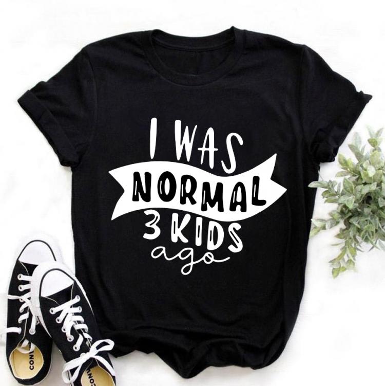 all in one place בגדי נשים ZOGANKIN Female Summer Fashion Short Sleeve Pink Tshirts I Was Normal 3 Kids Ago Letters Printed Women T-shirt Girls Casual Tops