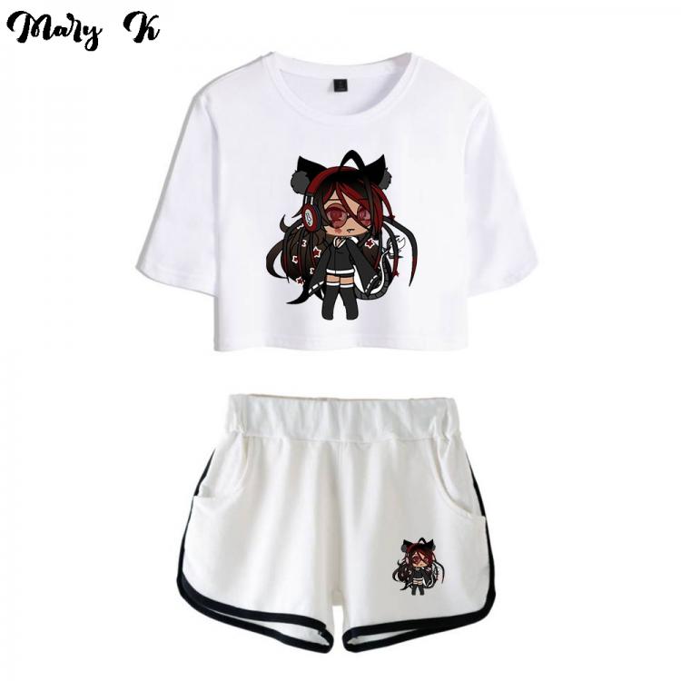 all in one place בגדי נשים Hot Sale Gacha life Print Women two pieces set shorts+t shirt Fashion Summer Sexy Women Tshirt set streetwear gacha life Clothes