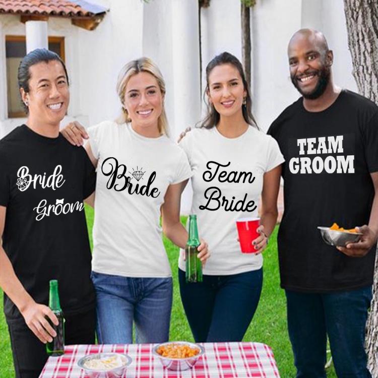 all in one place בגדי נשים Team Bride Team Groom Male Short Sleeve Female Tshirt Bachelor Party Graphic Top Husband Wife T Shirt Wedding Best Man Tee Shirt