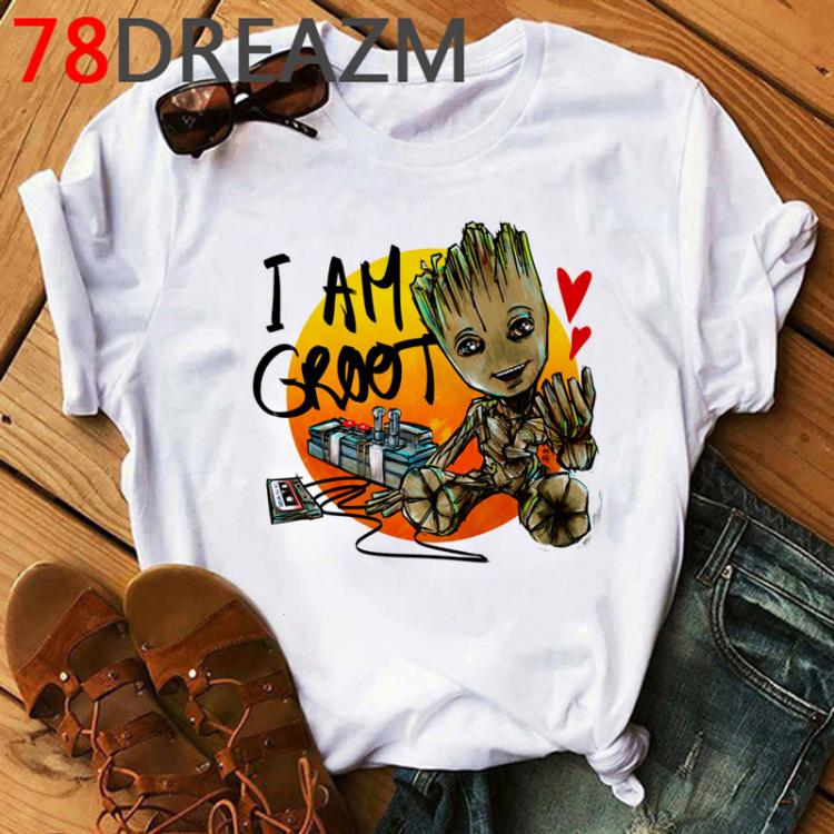 all in one place בגדי נשים Baby Groot Kawaii Cartoon TShirt Women Hip Hop  Ulzzang Top Tees We Are Groot  Graphic T-shirts  Harajuku Grunge T shirt Female