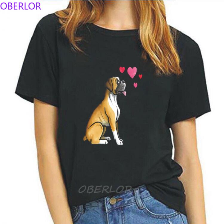 all in one place בגדי נשים Kawaii Boxer Dog Cartoon Harajuku Print T Shirts Women Tshirt Tumblr Women's T-Shirt O-Neck Graphic Tees Female Clothing