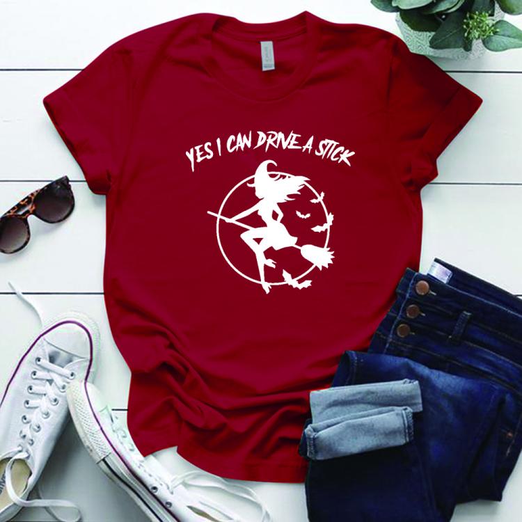 all in one place בגדי נשים Happy Halloween T Shirts Witch on A Broomstick Printing Harajuku Tshirt Women Holiday Plus Size S-5xl Tops for Femme Ropa Mujer