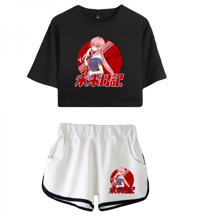all in one place בגדי נשים Manga Future Diary Tracksuit Female Two Piece Set Summer Short Sleeve Crop Top+Shorts Japanese Anime Clothes  Women Suit