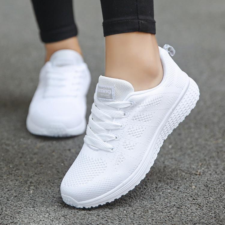 all in one place בגדי נשים Women Casual Shoes Fashion Breathable Walking Mesh Flat Shoes Sneakers Women 2021 Gym Vulcanized Shoes White Female Footwear