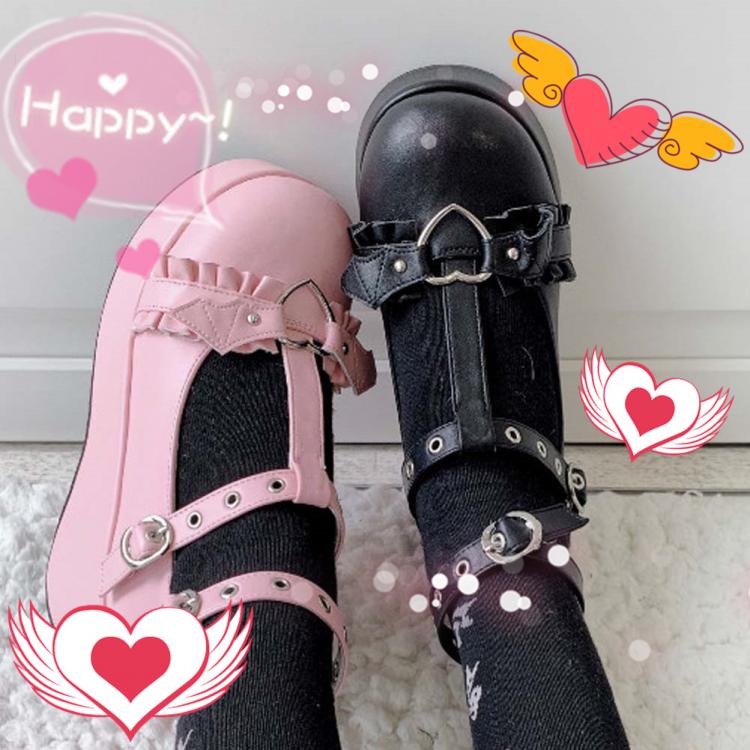 all in one place בגדי נשים 2021 Brand Girls Platform Wedges Angel Bat Marry Janes Pumps Buckle Women's Pumps New INS Cosplay Lolita Japanese Shoes Woman