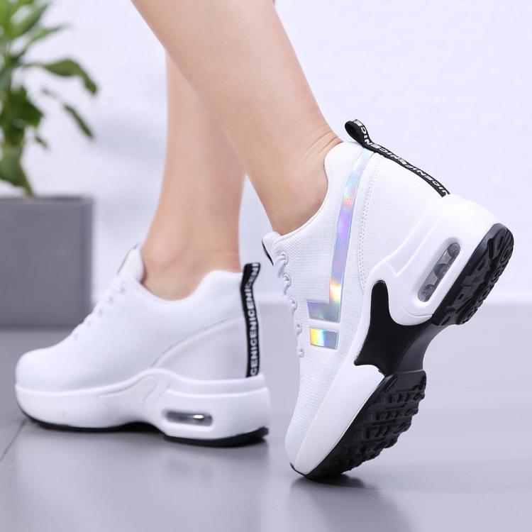 all in one place בגדי נשים Spring High Heel Shoes Women Platform Sneakers Ladies Shoes Comfortable Outdoor Walking Solid Casual Shoes Basket Femme