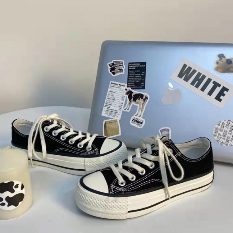 all in one place בגדי נשים Women Canvas Platform Casual Sneakers Solid Color Girls Sneakers Classic Rubber Lace-Up Canvas Shoes   Zapatos De Mujer
