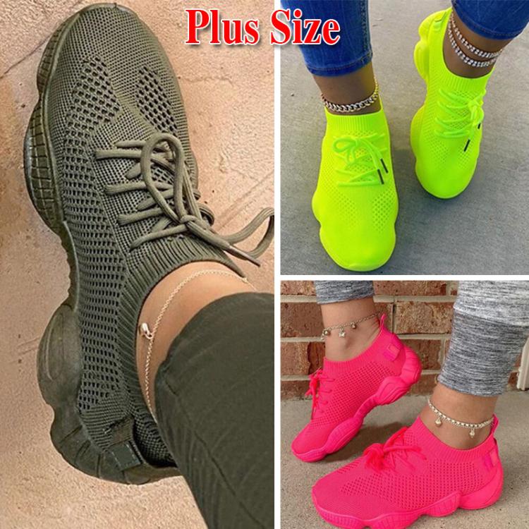 all in one place בגדי נשים Fashion Platform Sneakers Women Shoes Sport Running Summer Breathable Mesh Casual Shoes Women Lace-up Ladies Vulcanized Shoes