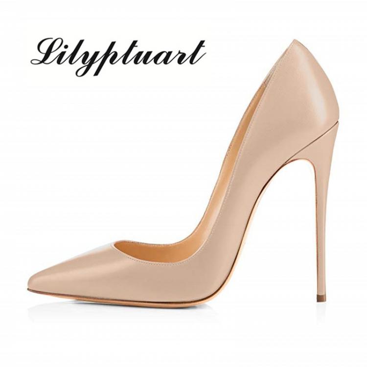 all in one place בגדי נשים High Heels Women Shoes Pumps 12 cm Stilettos Shoes For Women PU Leather Wedding Shoes brown apricot black  women shoes
