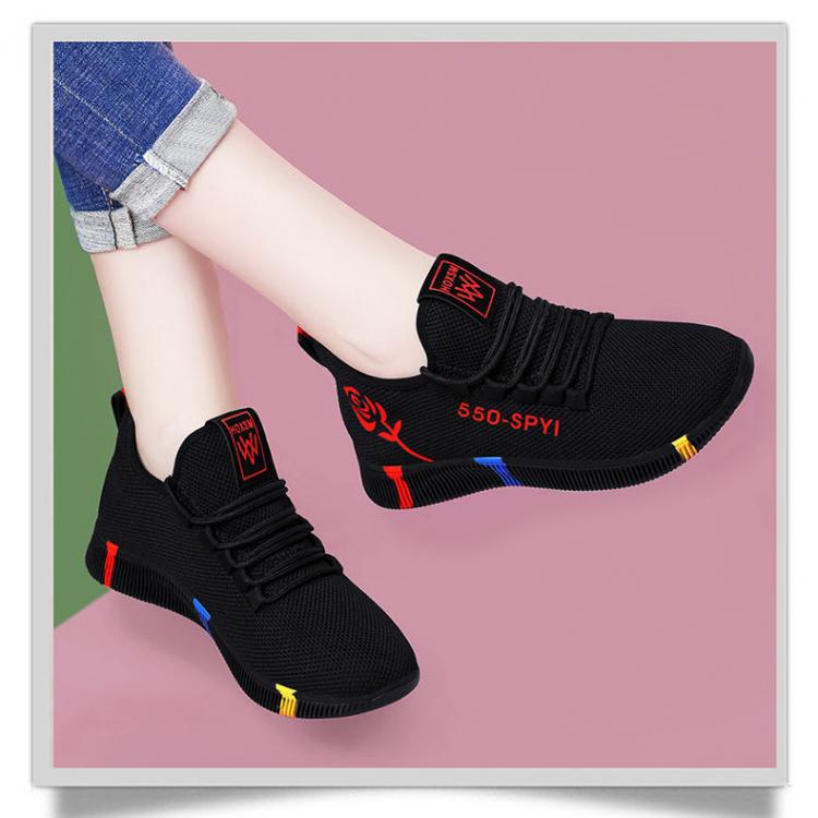 all in one place בגדי נשים Women's Breathable Non-slip Platform Fashion 2021 Autumn New Casual Shoes Korean Running Shoes Black Sneakers shoes for women