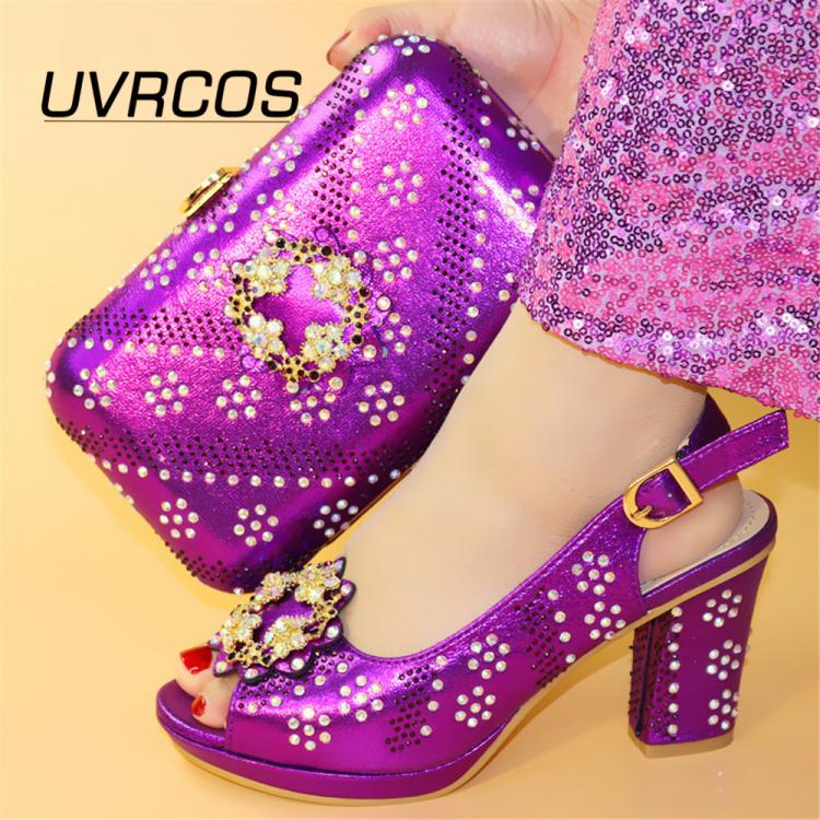 all in one place בגדי נשים Best Selling Beautiful Purple Shoes and Bag Sets SUMMER Italian Shoes and Bags Set for party African Matching Shoes and Bags