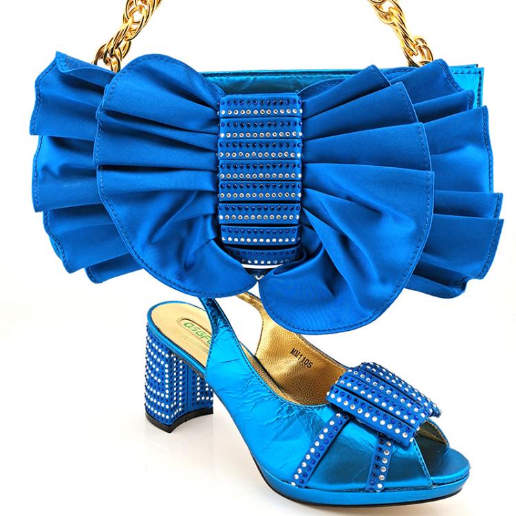 all in one place בגדי נשים Itallian Design 2021 African Hot Selling Party Elegant Women Shoes and Bag Set in Royal Blue