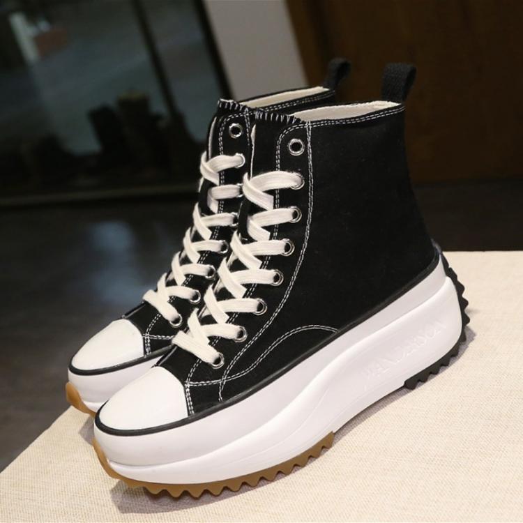 all in one place בגדי נשים Boots female autumn hot new fashion denim trend lace-up flat canvas shoes casual wild Light breathable thick bottom shoes AA-690