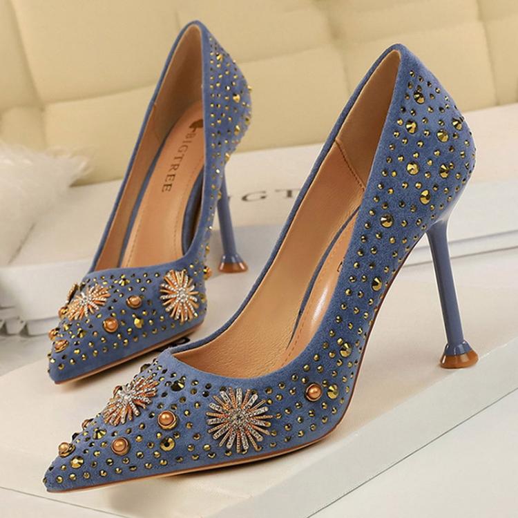 all in one place בגדי נשים BIGTREE Shoes Rhinestone Women Pumps Sexy Party Shoes High Heels Wedding Shoes Plus Size 43 Female Stiletto Suede Women Shoes