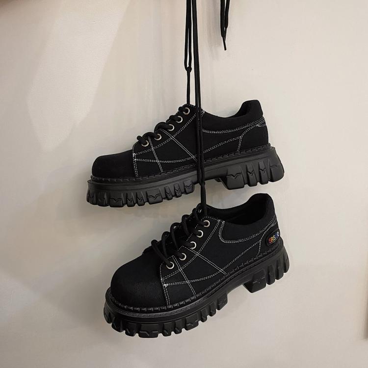 all in one place בגדי נשים Fashion Girls INS Chunky Sneakers New Student Spring Martens Boots Shoes Women Lace-up Thick Bottom Suit Sneakers Chaussure Femm