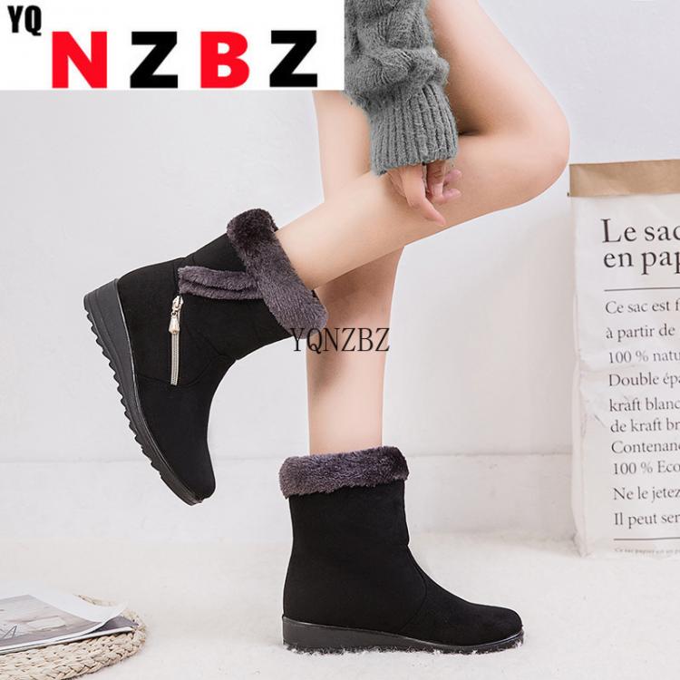 all in one place בגדי נשים Winter Women Boots Warm Plush Ankle Snow Boots Women Shoes Fashion Zipper Women's Winter Boots Plus Size Zapatos De Mujer