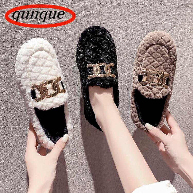 all in one place בגדי נשים Winter Doudou shoes Plush thickened plush shoes women's NEW 2021 Korean flat bottom warm cotton shoes anti slip mother's
