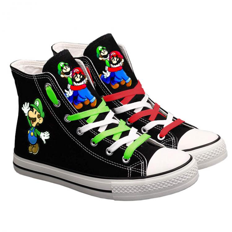 all in one place בגדי נשים Super Mario Printed Canvas Shoes Men Sneakers Cute Women Cartoon Casual Shoes Teenagers Boys and Girls Students Sports Shoes