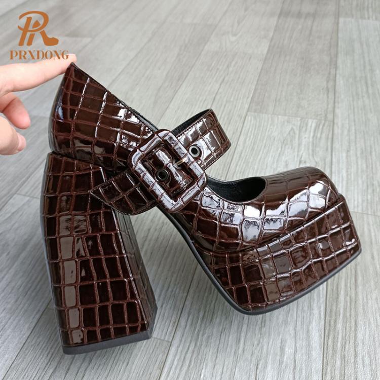 all in one place בגדי נשים 2022 New Fashion Spring Summer Women Pumps Shoes Sexy High Heel Thick Platform Dress Party Retro Mary Janes Shoes Big Size 34-42