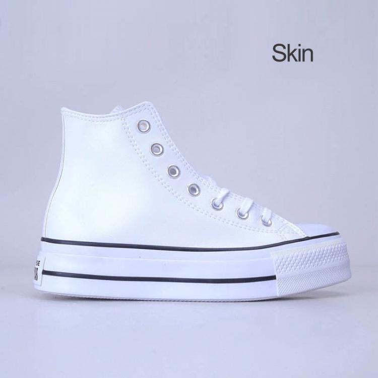 all in one place בגדי נשים High-top platform low leather lace up women's Casual style autumn winter Women's sneakers white black Casual Sports