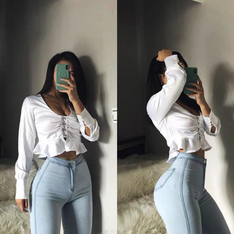 all in one place בגדי נשים 2000s Aesthetic Jeans Woman High Waist Sexy Tight Hip Lifting Leggings Pants High Waist Elastic Female Streetwear Women Pants