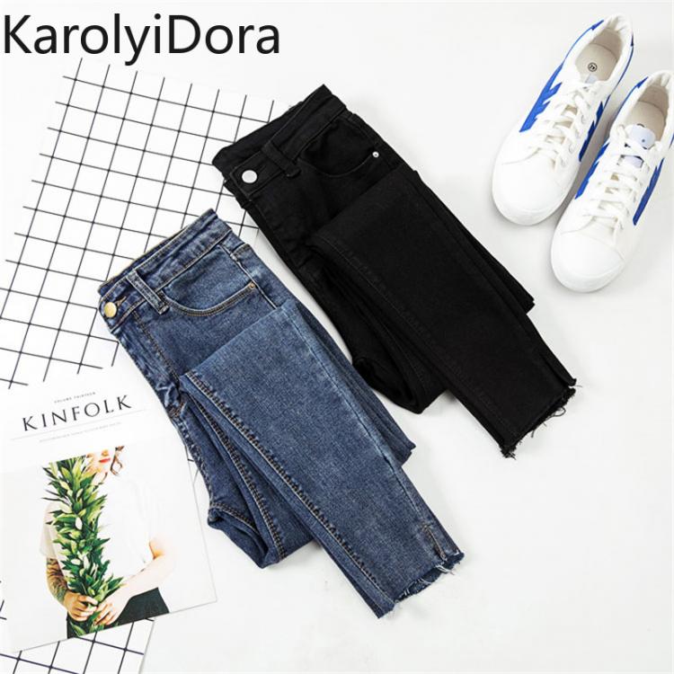 all in one place בגדי נשים Jeans Women Black Pants High Waist Denim Women Pants High Elastic Skinny Pencil Stretch Women Pants Plus Size S-XL