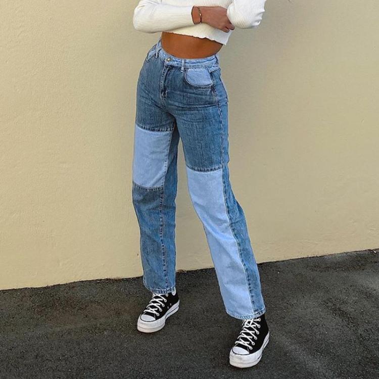 all in one place בגדי נשים Streetwear Women's Bodycon Jeans woman Fashion Patchwork Harajuku Aesthetic Pants Jeans for women High Waisted Denim 90s Jean