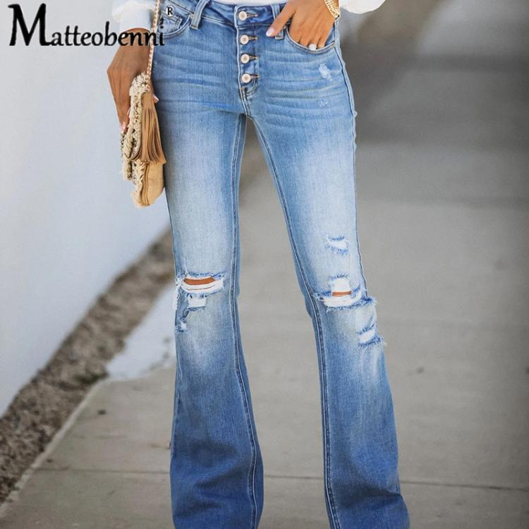 all in one place בגדי נשים New Ripped High Waist Retro Jeans for Women Mom Jeans Denim Pants Femme Boyfriend Loose Hole Jeans Trousers Ladies Jeans