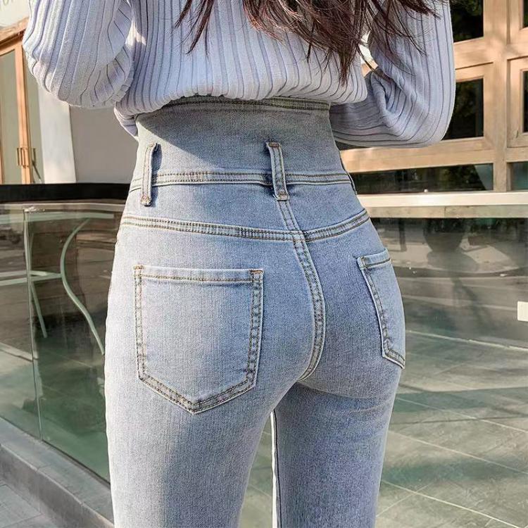 all in one place בגדי נשים Women's Jeans, Autumn and Winter Small Feet Jeans, High-waisted Slim Pants