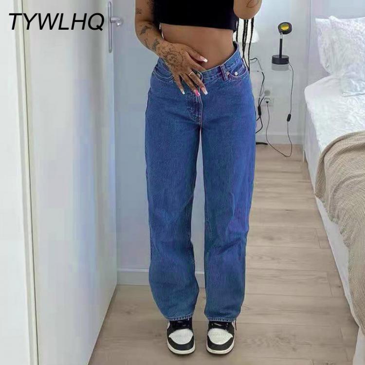 all in one place בגדי נשים Women's Pants Baggy Jeans Women 2021 Fashion Denim Trousers Straight Leg Pants Y2k Jeans High Waist Loose Blue Washed Mom Jea