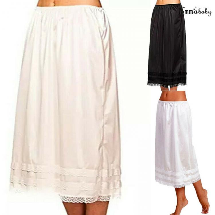all in one place בגדי נשים Womens Lace Underskirt Petticoat Under Dress Long Skirt Safety Skirt Oversize
