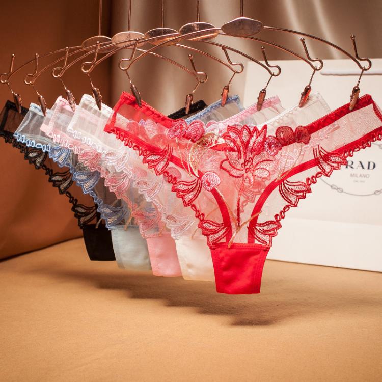 all in one place בגדי נשים Women's underwear Exotic Lace embroidery Soft without trace Flower pattern Skin friendly Low waist Breathable Sexy Panties