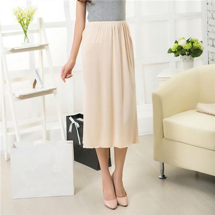 all in one place בגדי נשים Women Half Slips Solid Casual Petticoat Skirt Knee Length Dress Lady Underskirts Vestidos Bottoming Skirts Underdress Sleepwears